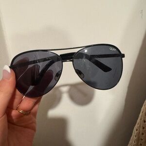 Quay Australia Black Aviator Sunglasses